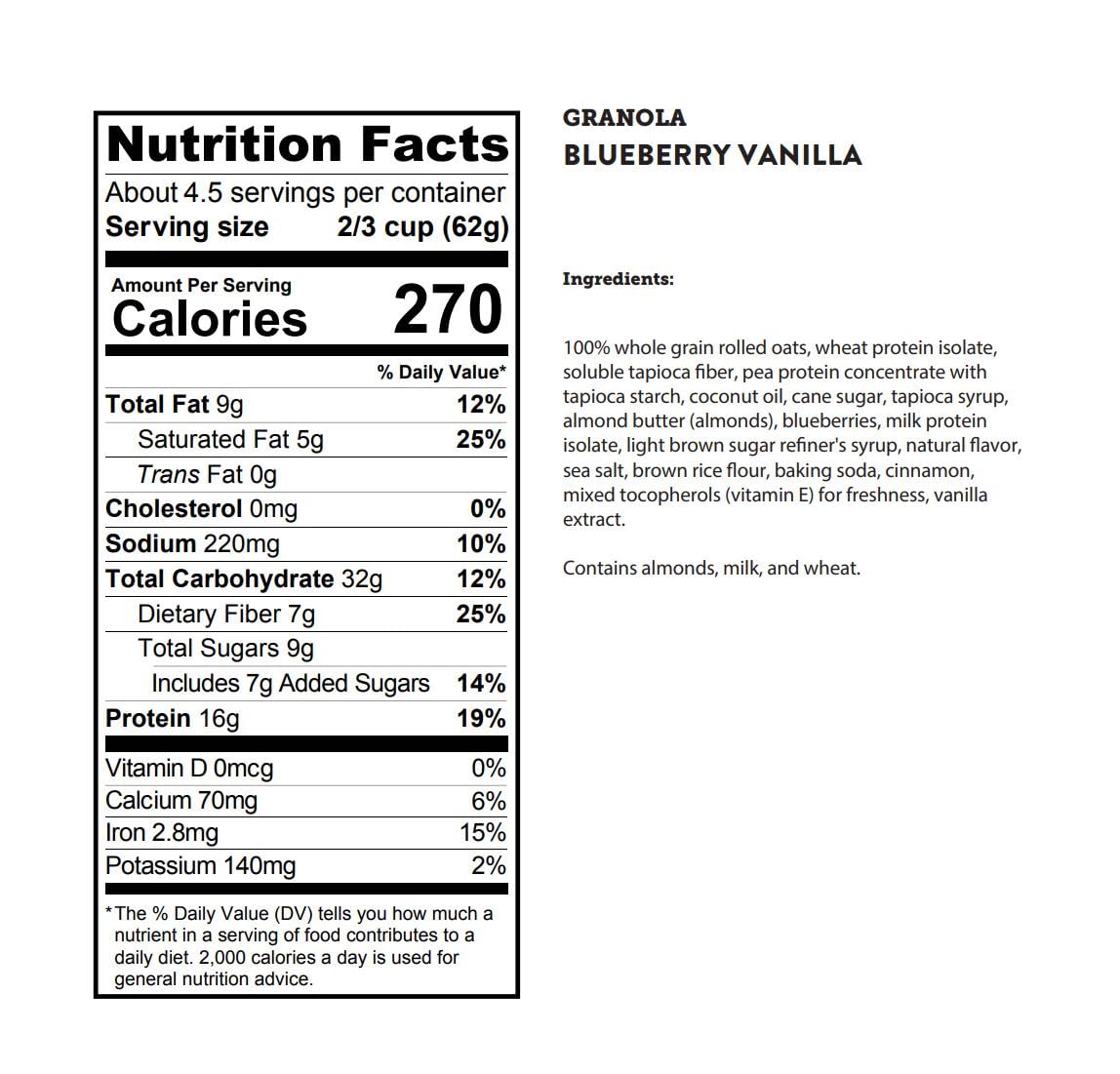 Kodiak Cakes Granola Blueberry Vanilla – High Protein, 100% Whole Grains (Pack of 5 Pouches)