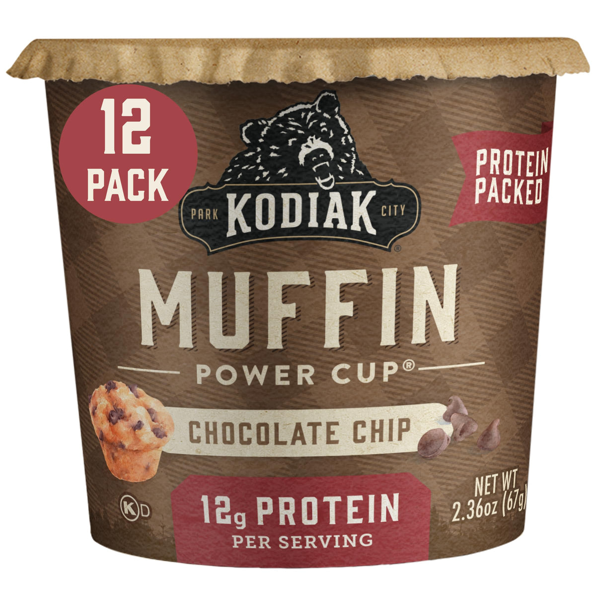 Kodiak Cakes Minute Muffins, Chocolate Chip – 12 Pack | 12 g Protein, 100% Whole Grains