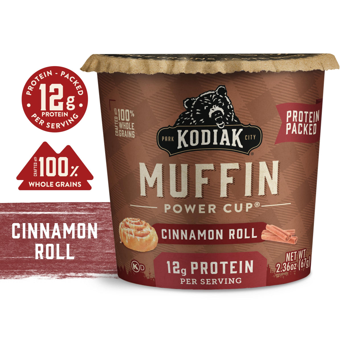 Kodiak Cakes Cinnamon Roll Minute Muffins – 12-Pack, 12g Protein