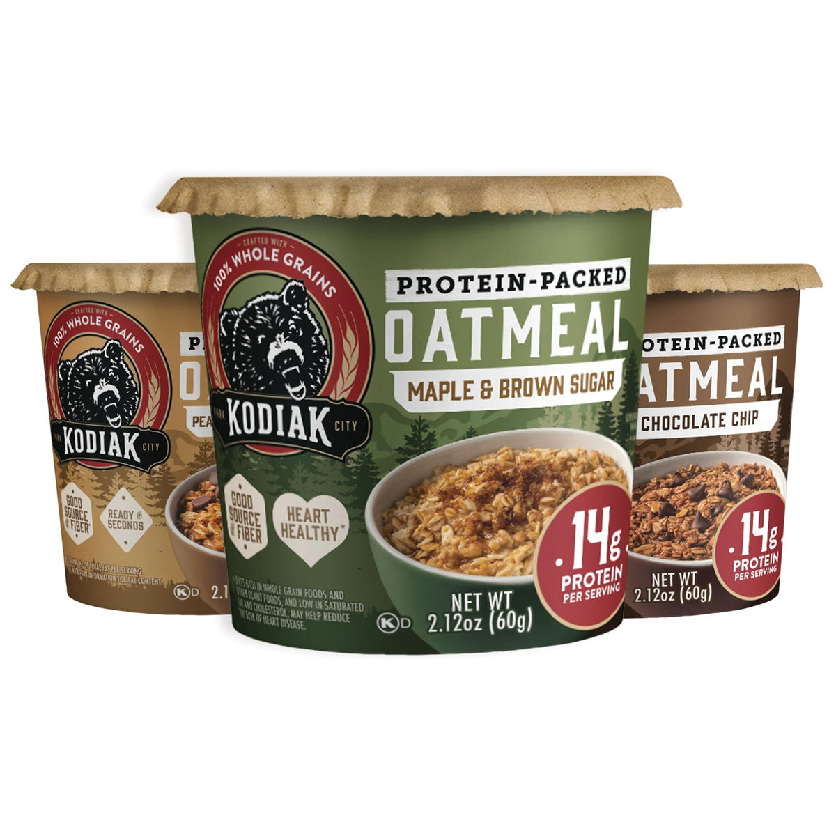 Kodiak Cakes Oatmeal Unleashed Cup Variety Pack – Chocolate Chip, Peanut Butter Chocolate Chip, Maple Brown Sugar