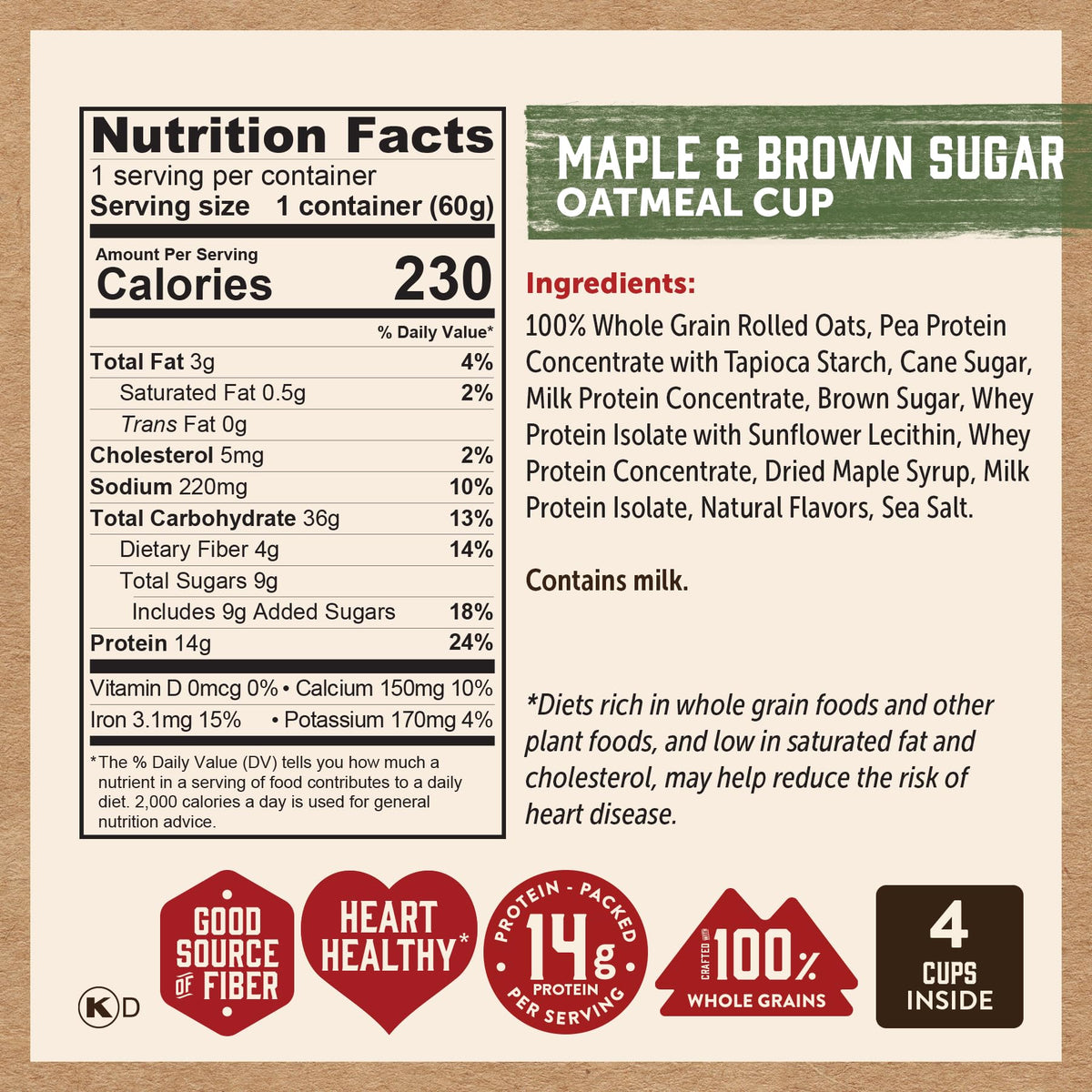 Kodiak Cakes Oatmeal Unleashed Cup Variety Pack – Chocolate Chip, Peanut Butter Chocolate Chip, Maple Brown Sugar