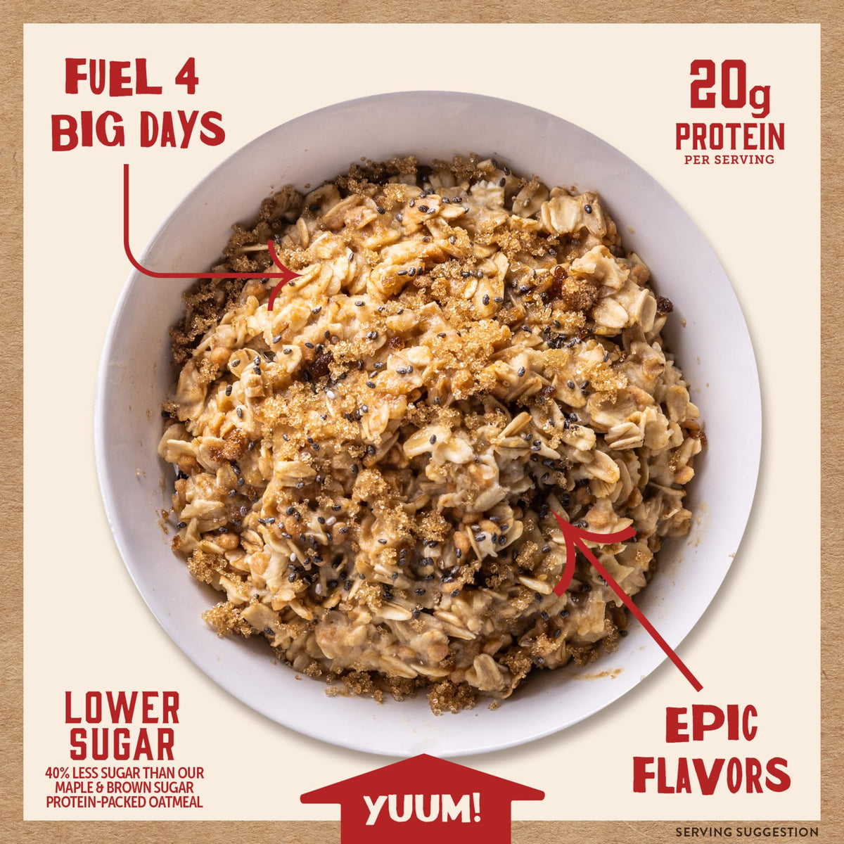 Kodiak Cakes Peak Maple Brown Sugar Oatmeal — 20g Protein, 100% Whole Grains, 24 Pack