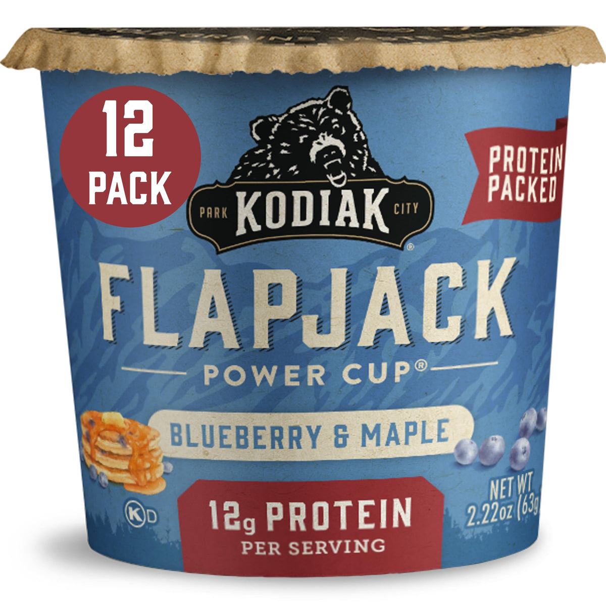 Kodiak Cakes Pancake On the Go – Blueberry & Maple, 12-Pack, 2.16 oz