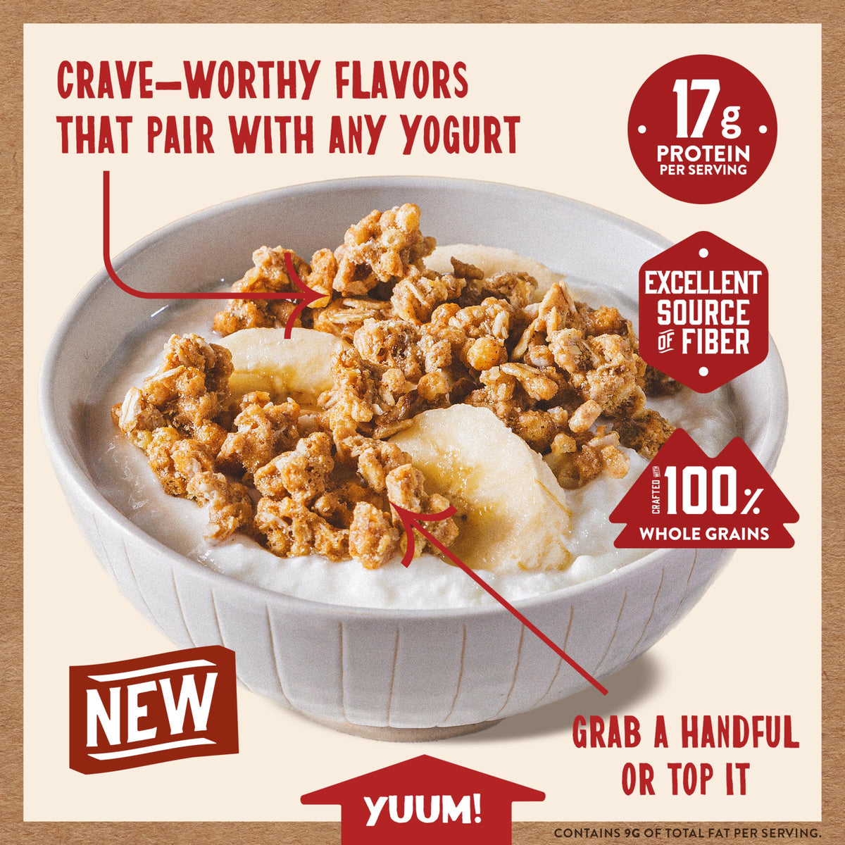 Kodiak Cakes Granola Pouch – Cookie Butter, High Protein, 100% Whole Grains (5-Pack)
