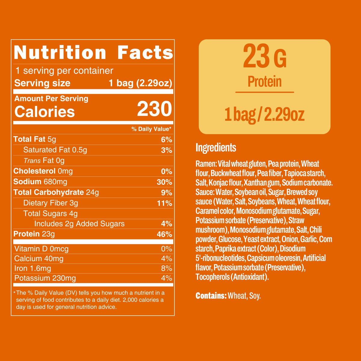 KONJOY High Protein Ramen Noodles – Hot Spicy Chicken, 23g Plant-Based Protein, 5-Pack