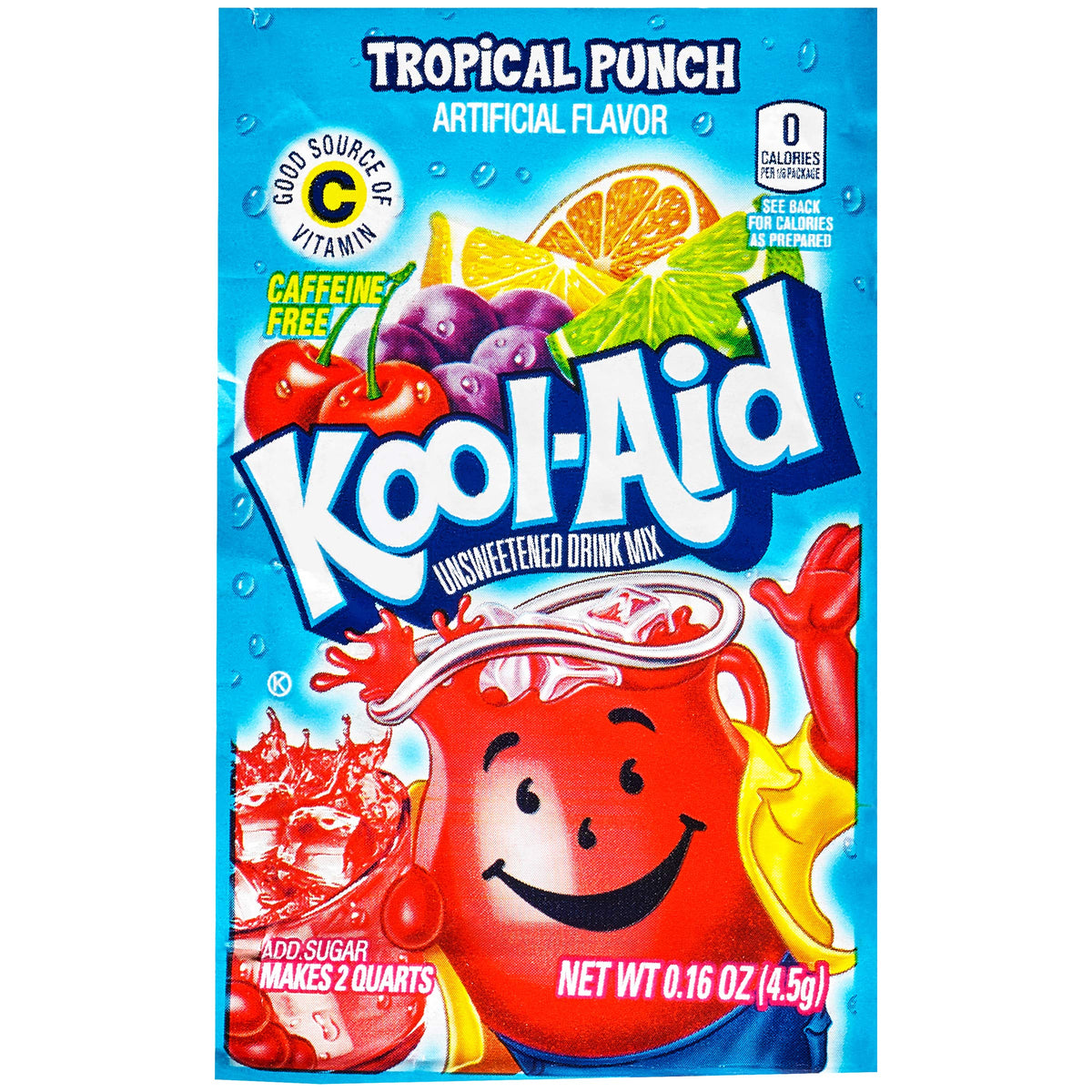 Kool-Aid Tropical Punch Unsweetened Caffeine Free Powdered Drink Mix – 96 Packets