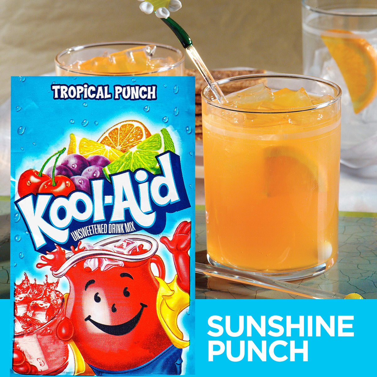 Kool-Aid Tropical Punch Unsweetened Caffeine Free Powdered Drink Mix – 96 Packets