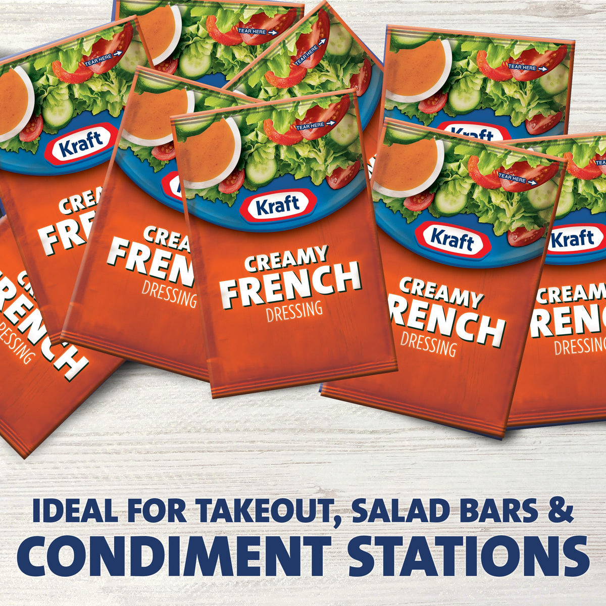 Kraft Creamy French Salad Dressing – Single-Serve Packets (1.5 oz, 60 Count)