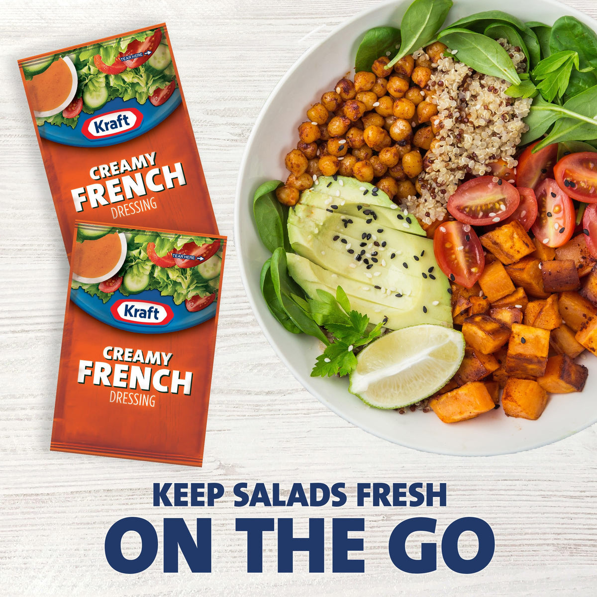 Kraft Creamy French Salad Dressing – Single-Serve Packets (1.5 oz, 60 Count)
