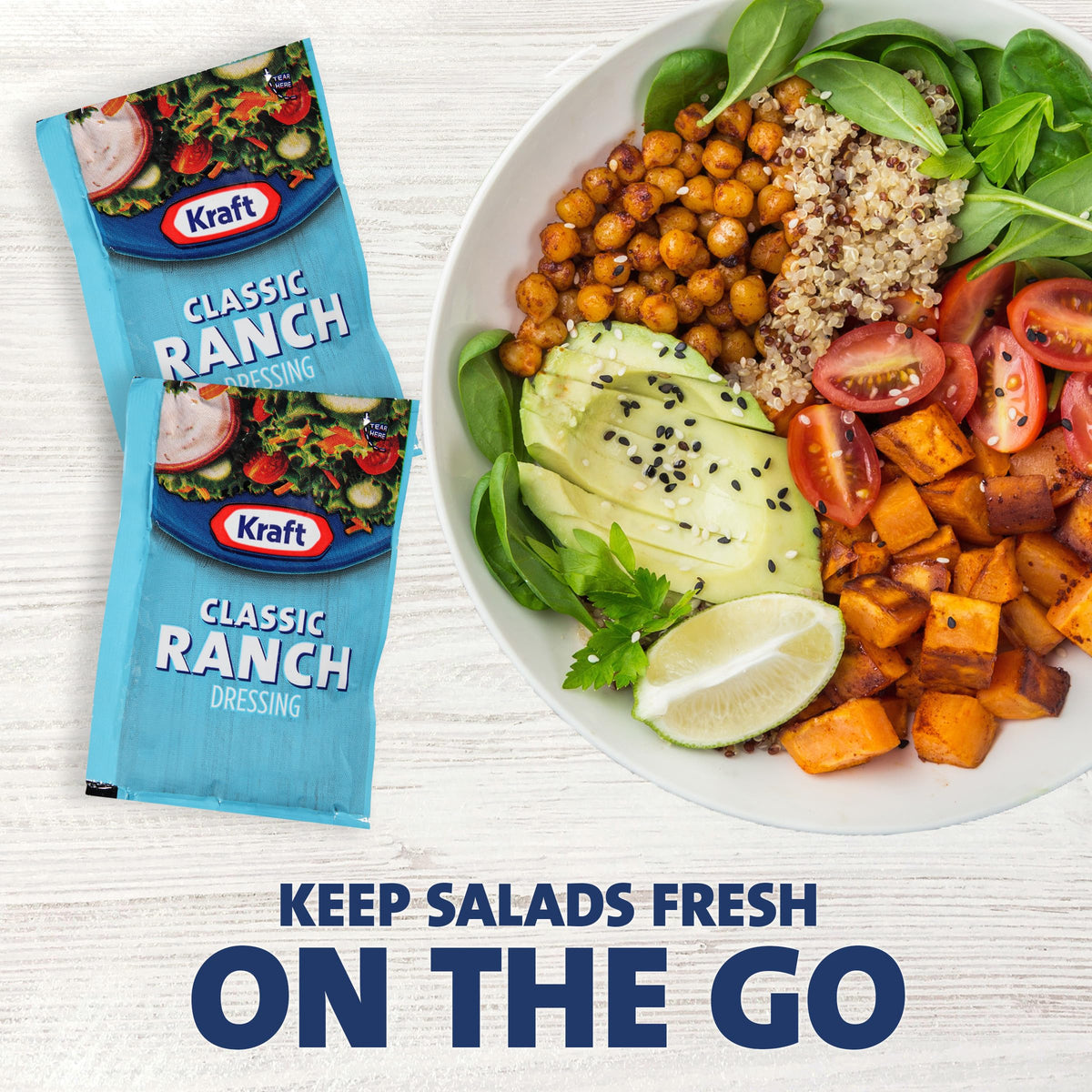 Kraft Ranch Dressing Single Serve Packets (60 x 1.5 oz) – Portable & Flavorful