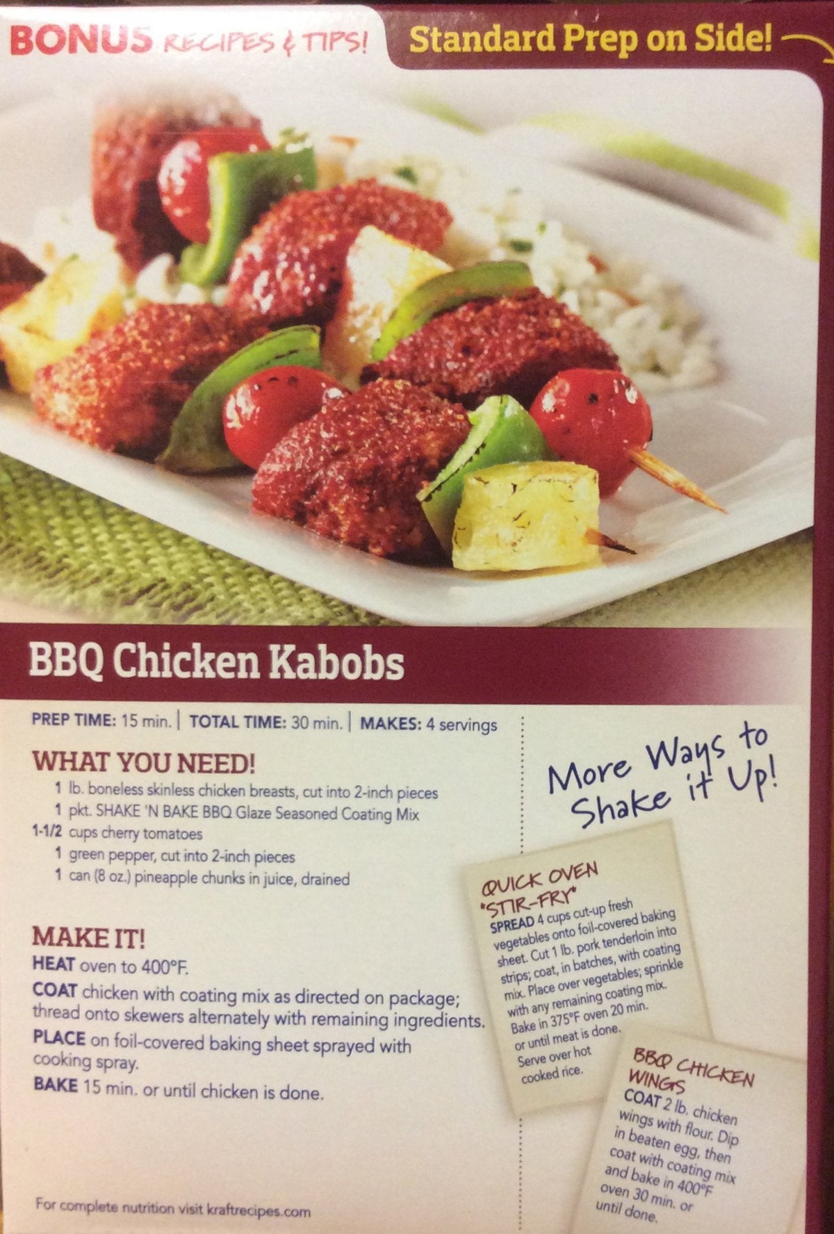 Kraft Shake 'N Bake BBQ Glaze Coating Mix 6oz – 4 Boxes
