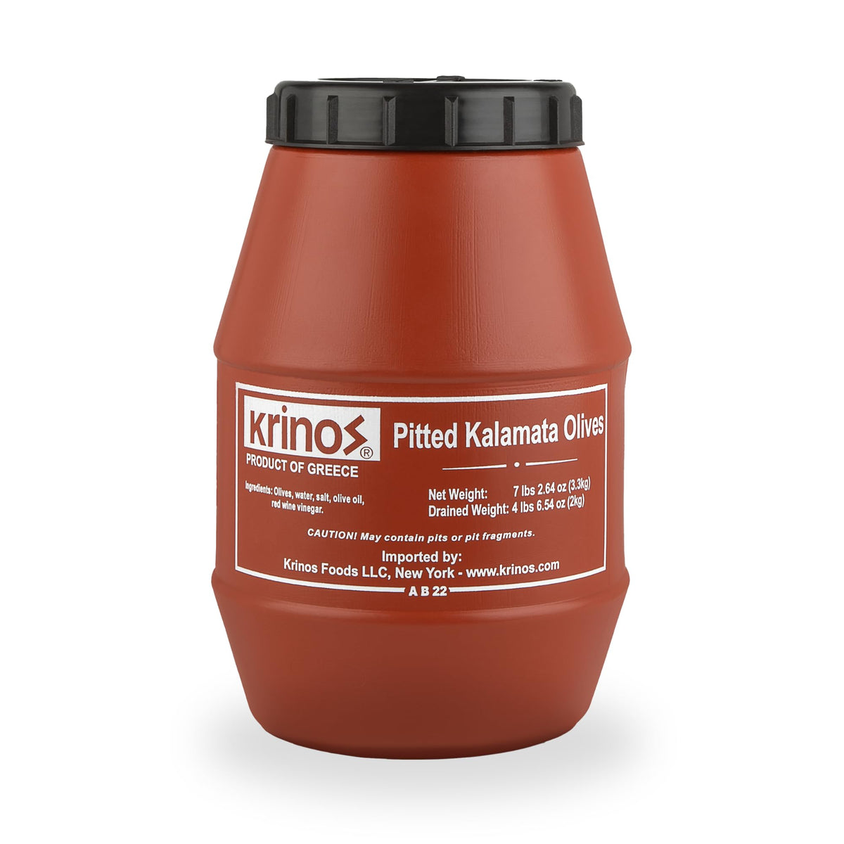 Krinos Pitted Kalamata Olives – Large 4.4lb Pack | Imported from Greece