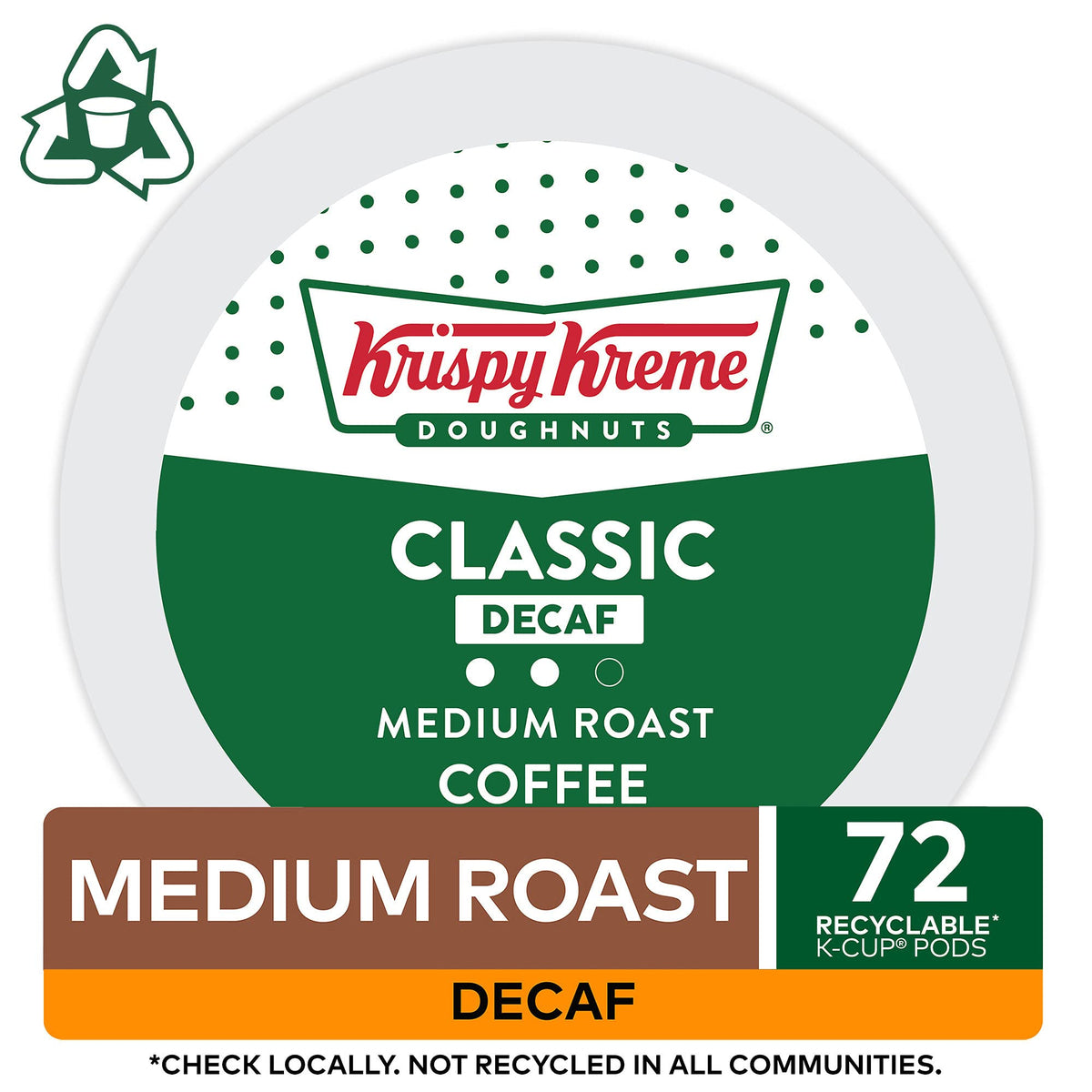 Krispy Kreme Classic Decaf K-Cup Pods | Medium Roast Coffee, 72-Count