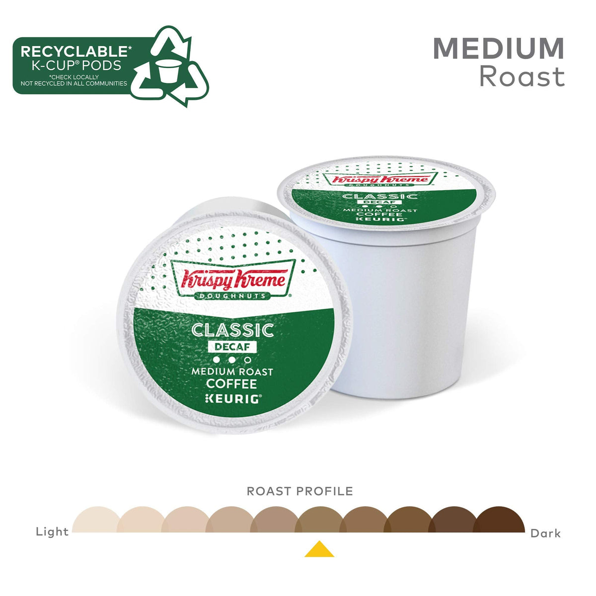 Krispy Kreme Classic Decaf K-Cup Pods | Medium Roast Coffee, 72-Count