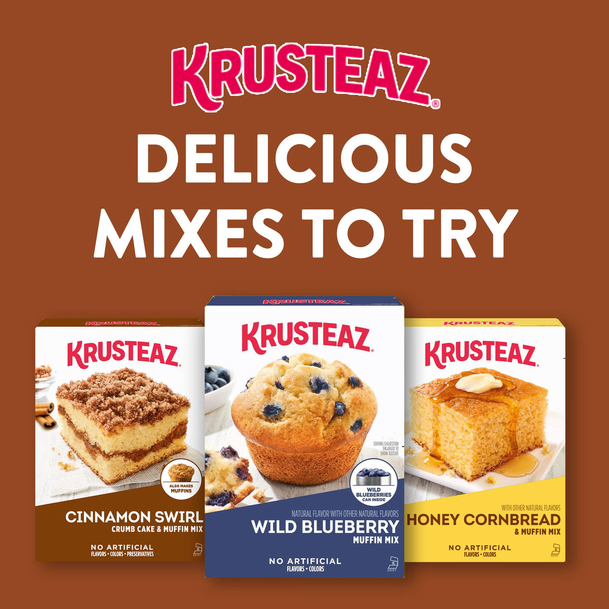 Krusteaz Cinnamon Swirl Crumb Cake & Muffin Mix – 12 Count Pack