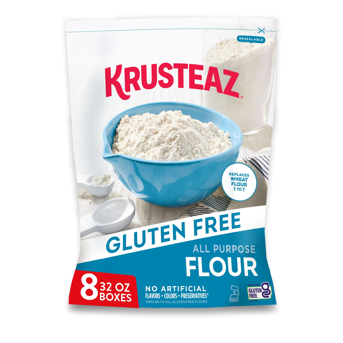 Krusteaz Gluten Free All-Purpose Flour – 32 oz Bags (Pack of 8) | No Artificial Flavors, Colors, or Preservatives