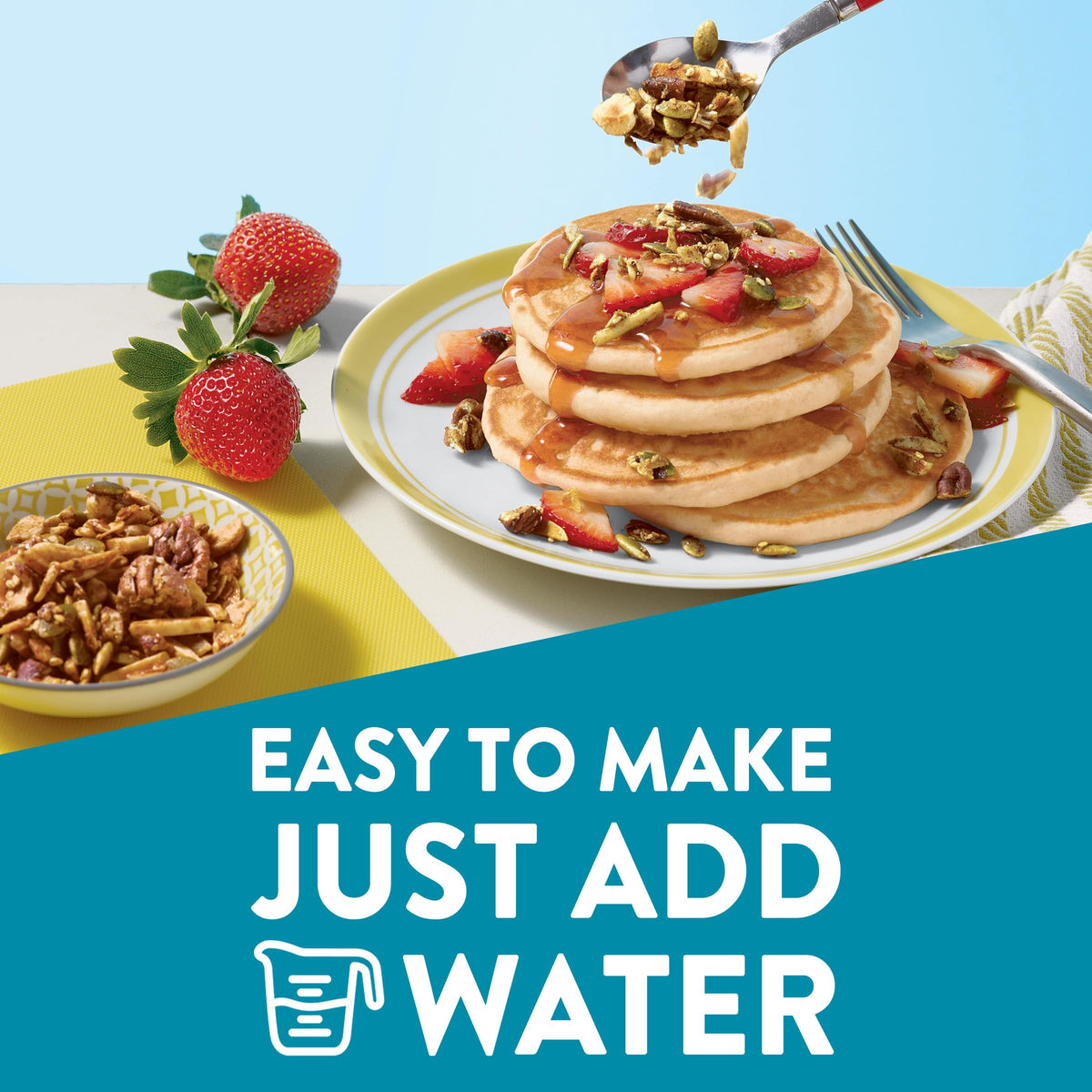 Krusteaz Protein Buttermilk Pancake & Waffle Mix – 15g Protein per Serving (20 oz Box, Pack of 8)