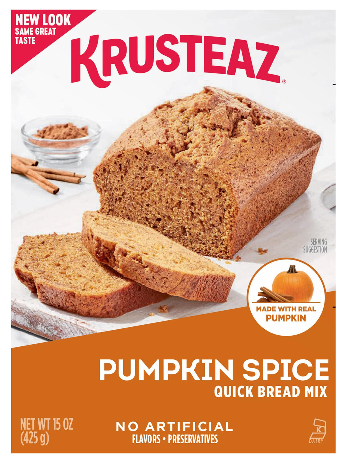 Krusteaz Pumpkin Spice Quick Bread Mix – Real Pumpkin, No Artificial Flavors (2x15 oz)