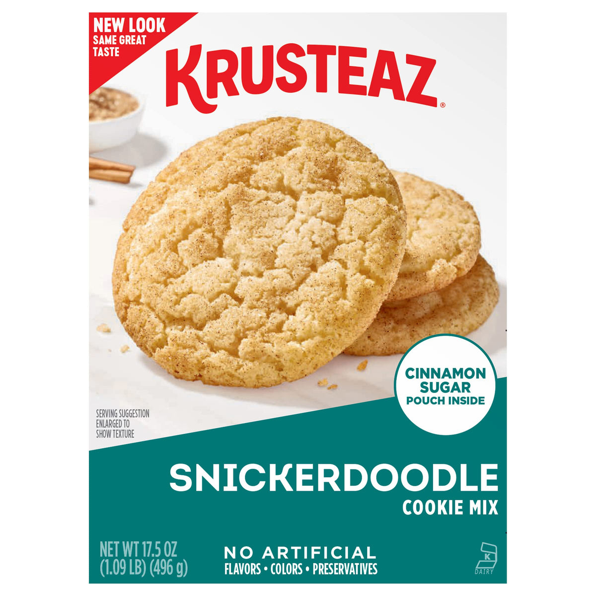 Krusteaz Snickerdoodle Cookie Mix – 12-Pack, Cinnamon Sugar Pouch Included, 17.5 oz Each