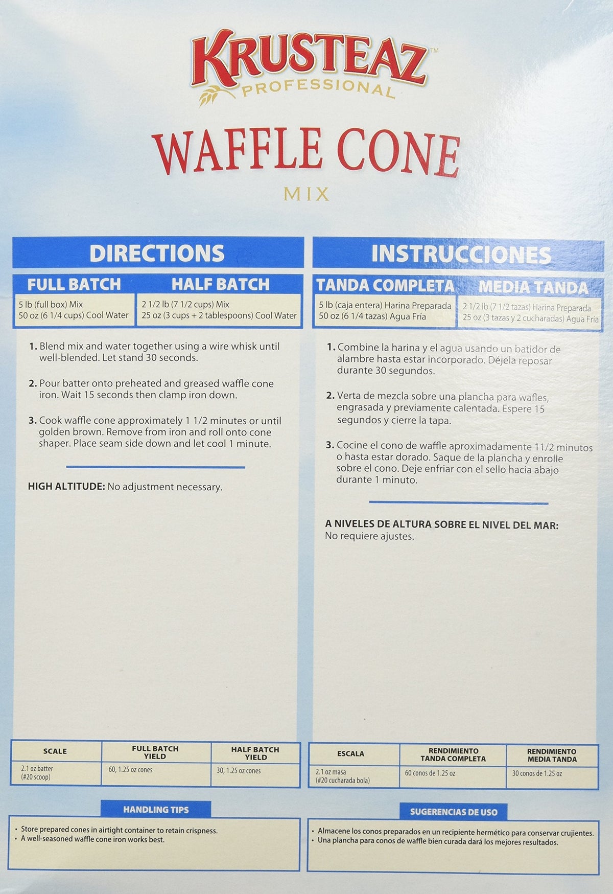 Krusteaz Waffle Cone Mix 5 lb (2 Bags) – Restaurant-Quality, Professional Cone Mix