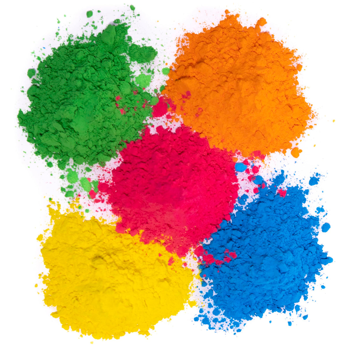 Kulture Khazana Holi Color Powder – 1lb Bags, 5 Pack – All-Natural, Washable, Non-Toxic