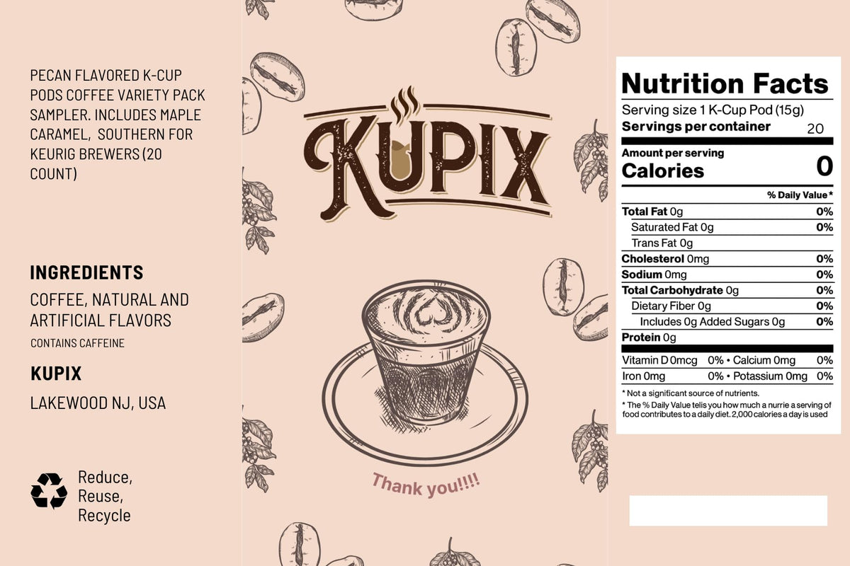 KUPIX Pecan Flavored K-Cup Pods Variety Pack (20 Count) for Keurig