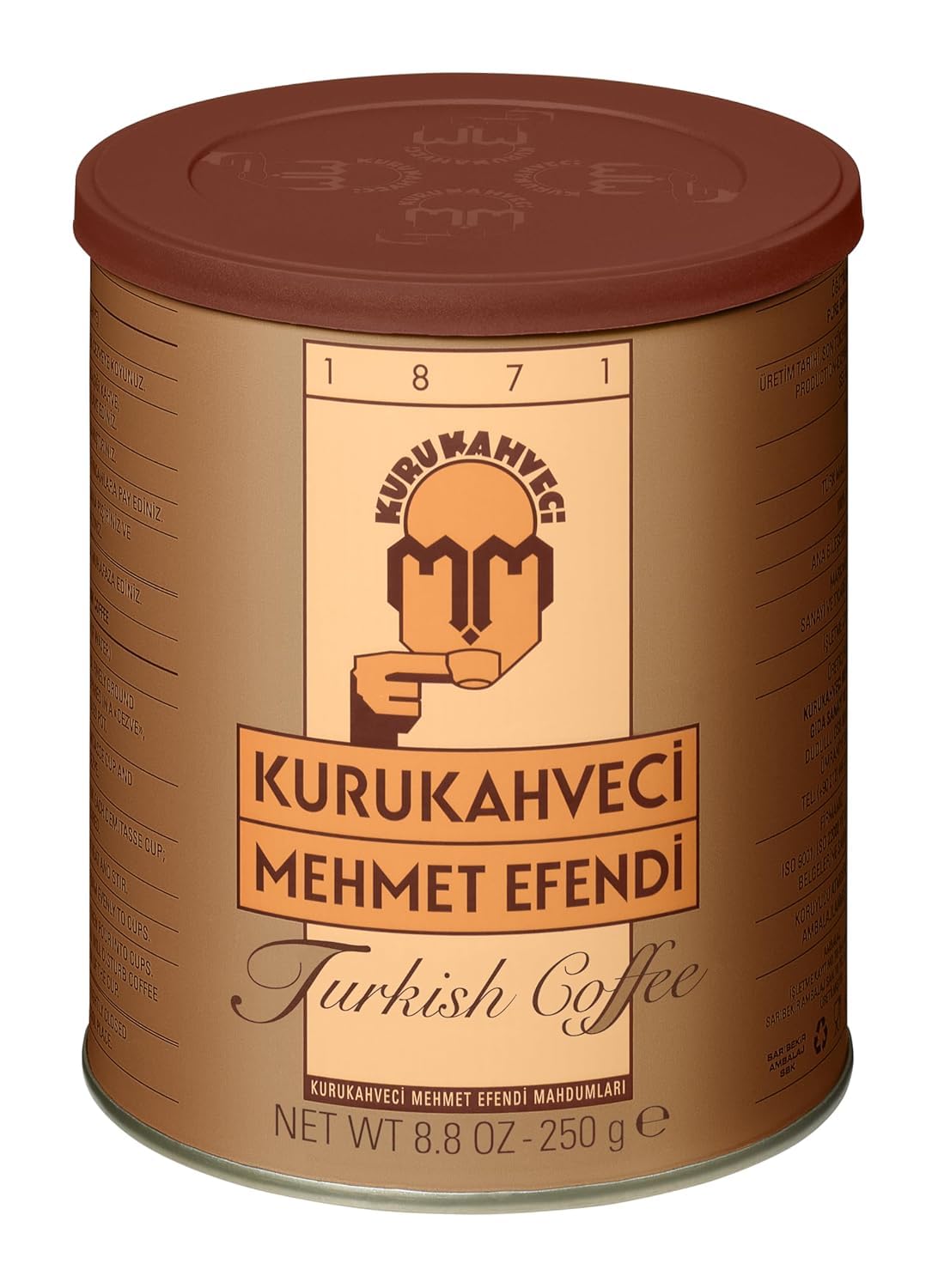Kurukahveci Mehmet Efendi Turkish Coffee Set with Cezve – Rich Aroma & Original Taste Since 1871 (8.8 oz / 250 g)