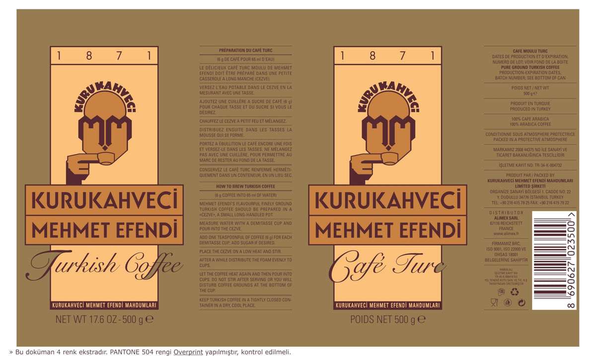 Kurukahveci Mehmet Efendi Turkish Coffee – Arabica, Roasted Ground, Rich Aroma | 2 x 17.6 oz (500 g)