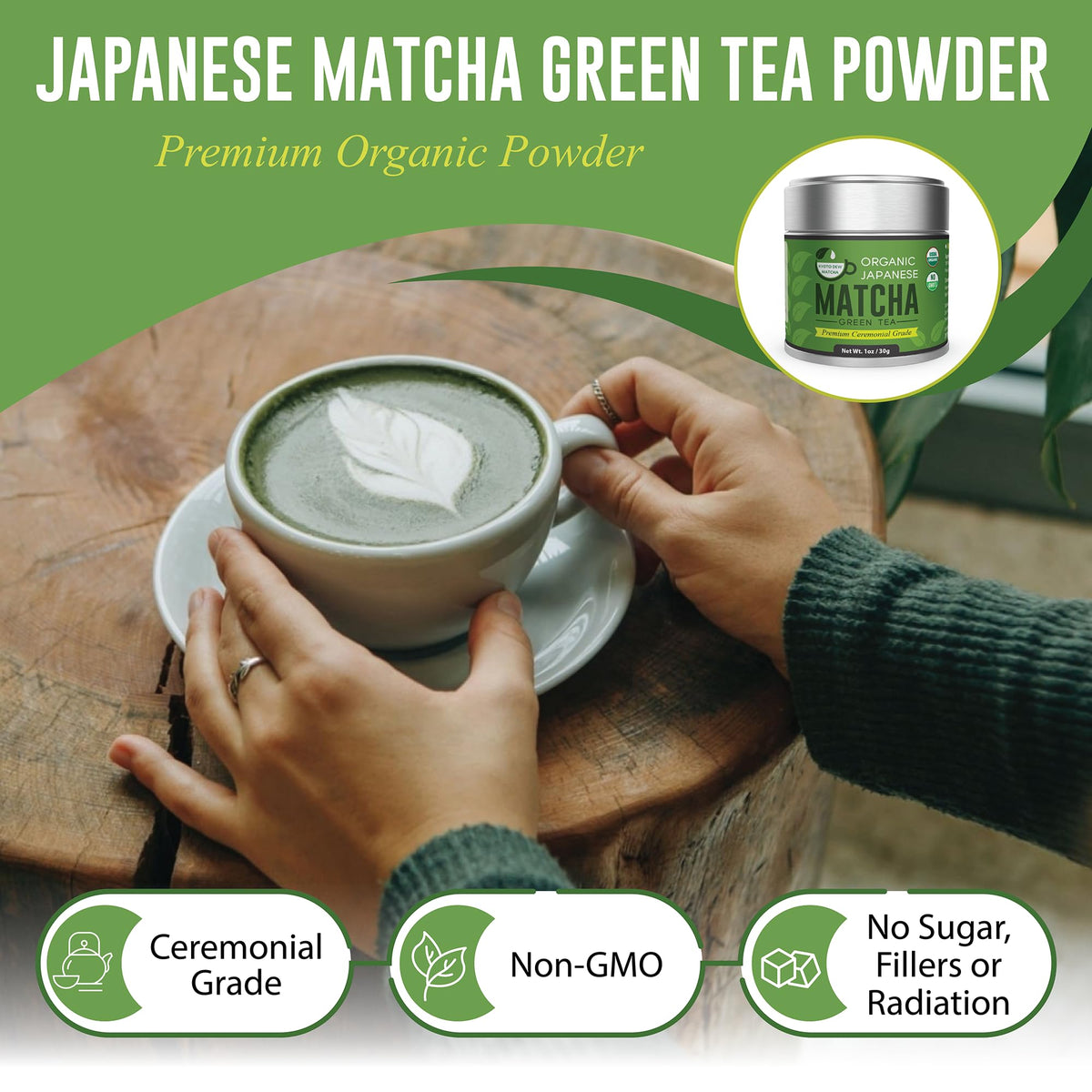 Kyoto Dew Matcha - Ceremonial Blend from Uji, Organic First Harvest (30g / 1oz)