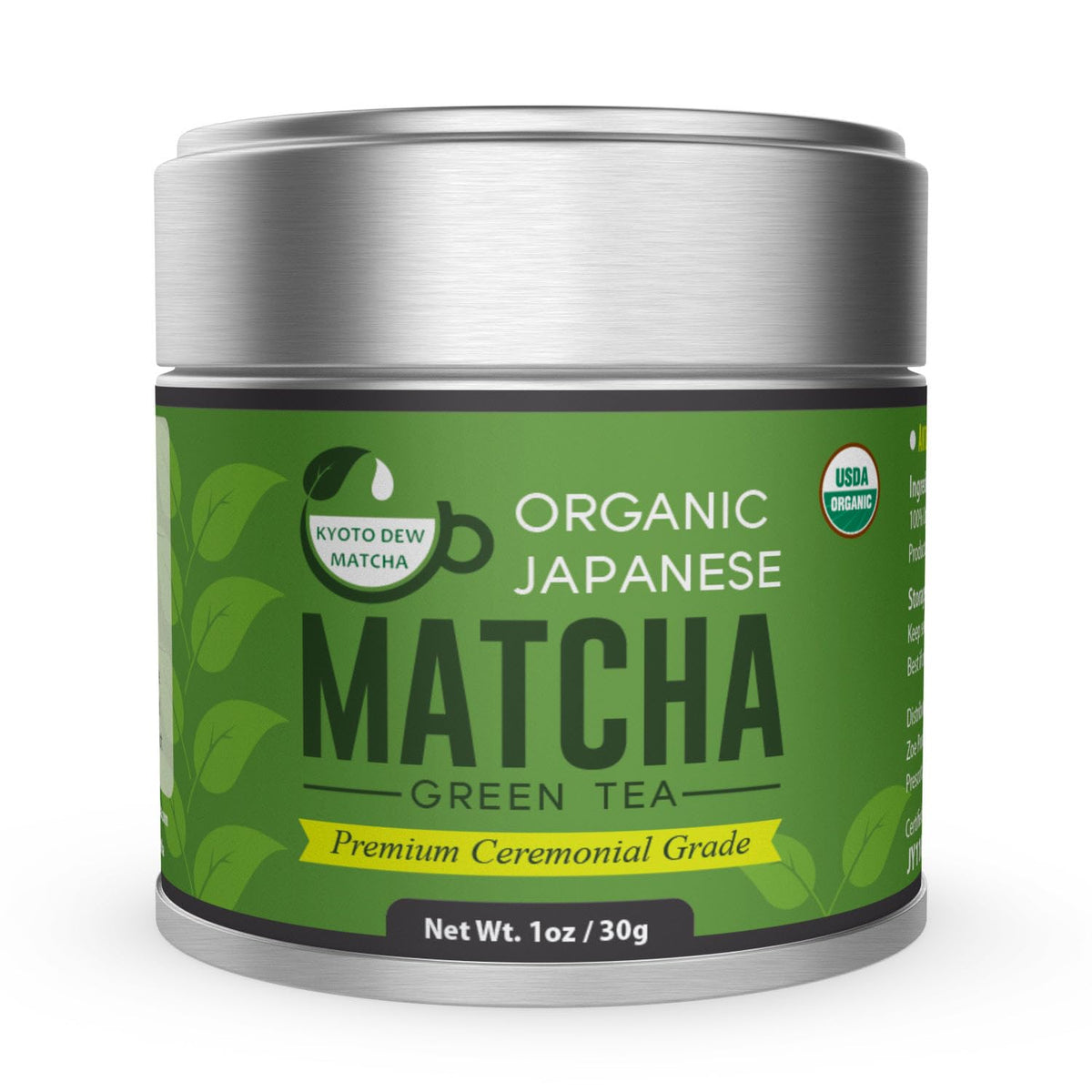 Kyoto Dew Matcha - Ceremonial Blend from Uji, Organic First Harvest (30g / 1oz)