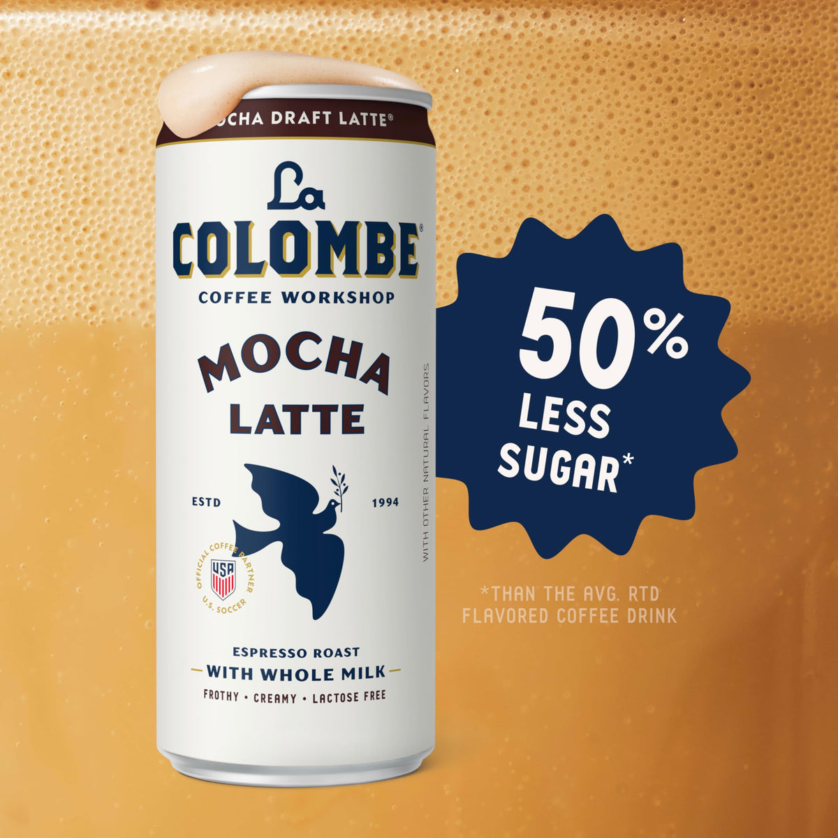 La Colombe Mocha Draft Latte – 11 fl oz Cans (Pack of 12), Coffeehouse Cold Brew Ready-to-Drink