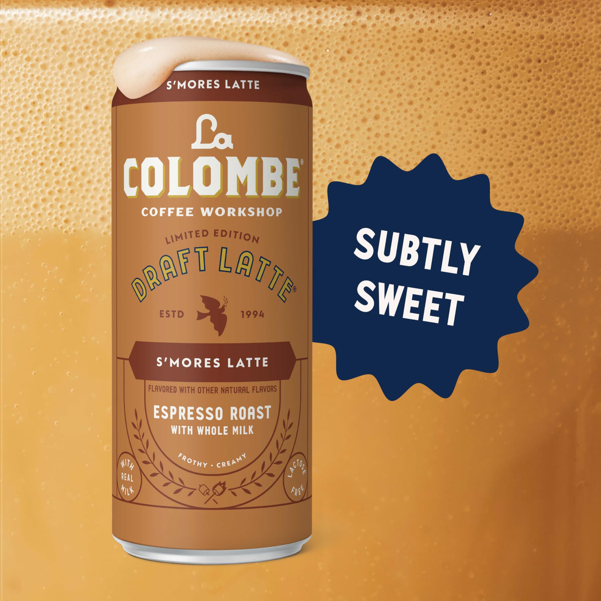 La Colombe S'mores Latte Cold Brew Draft Latte — 11 fl oz Cans (Pack of 12)