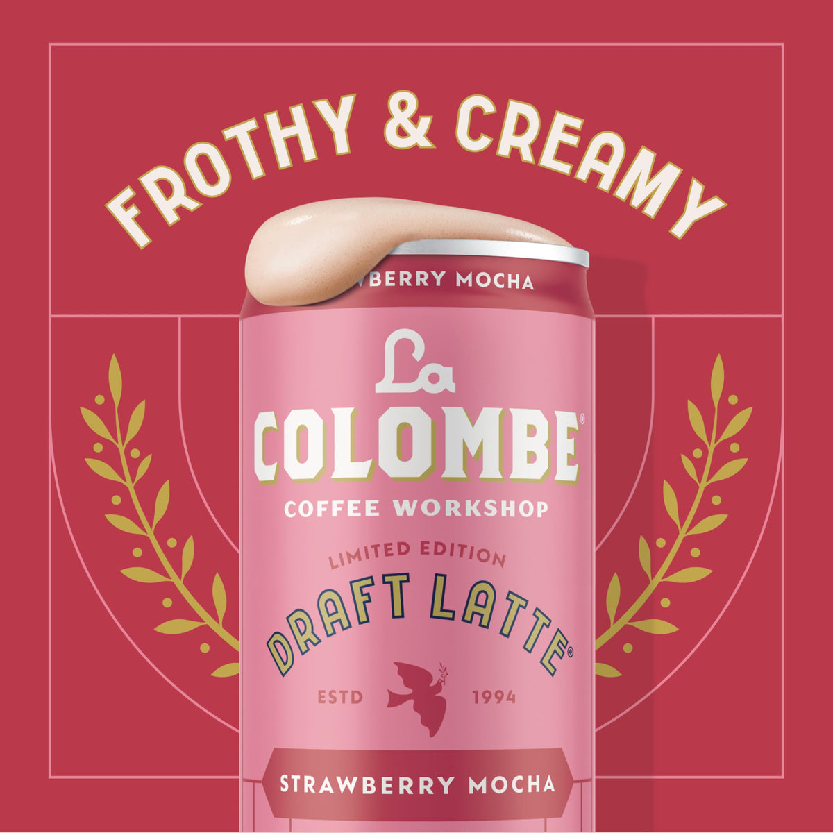 La Colombe Strawberry Mocha Draft Latte — 11 oz Cans (Pack of 12)
