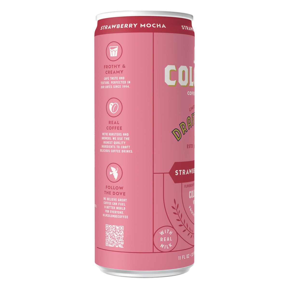La Colombe Strawberry Mocha Draft Latte — 11 oz Cans (Pack of 12)