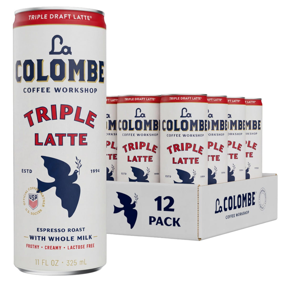 La Colombe Triple Draft Latte — 11 fl oz Cans (Pack of 12) | Cold Brew Latte, Ready-to-Drink