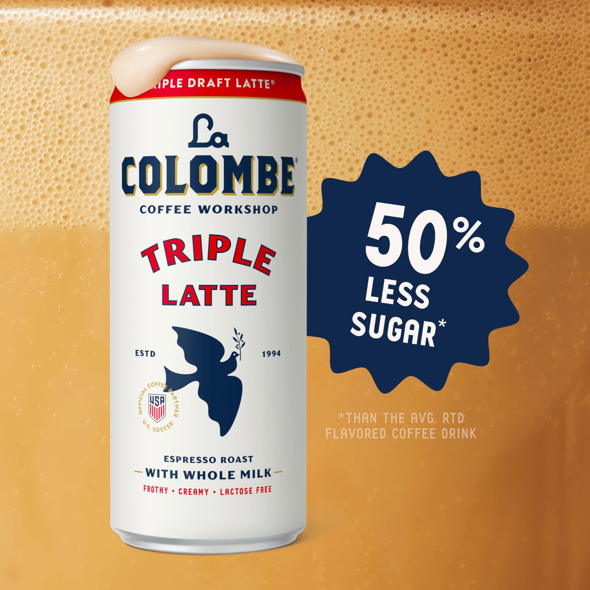 La Colombe Triple Draft Latte — 11 fl oz Cans (Pack of 12) | Cold Brew Latte, Ready-to-Drink