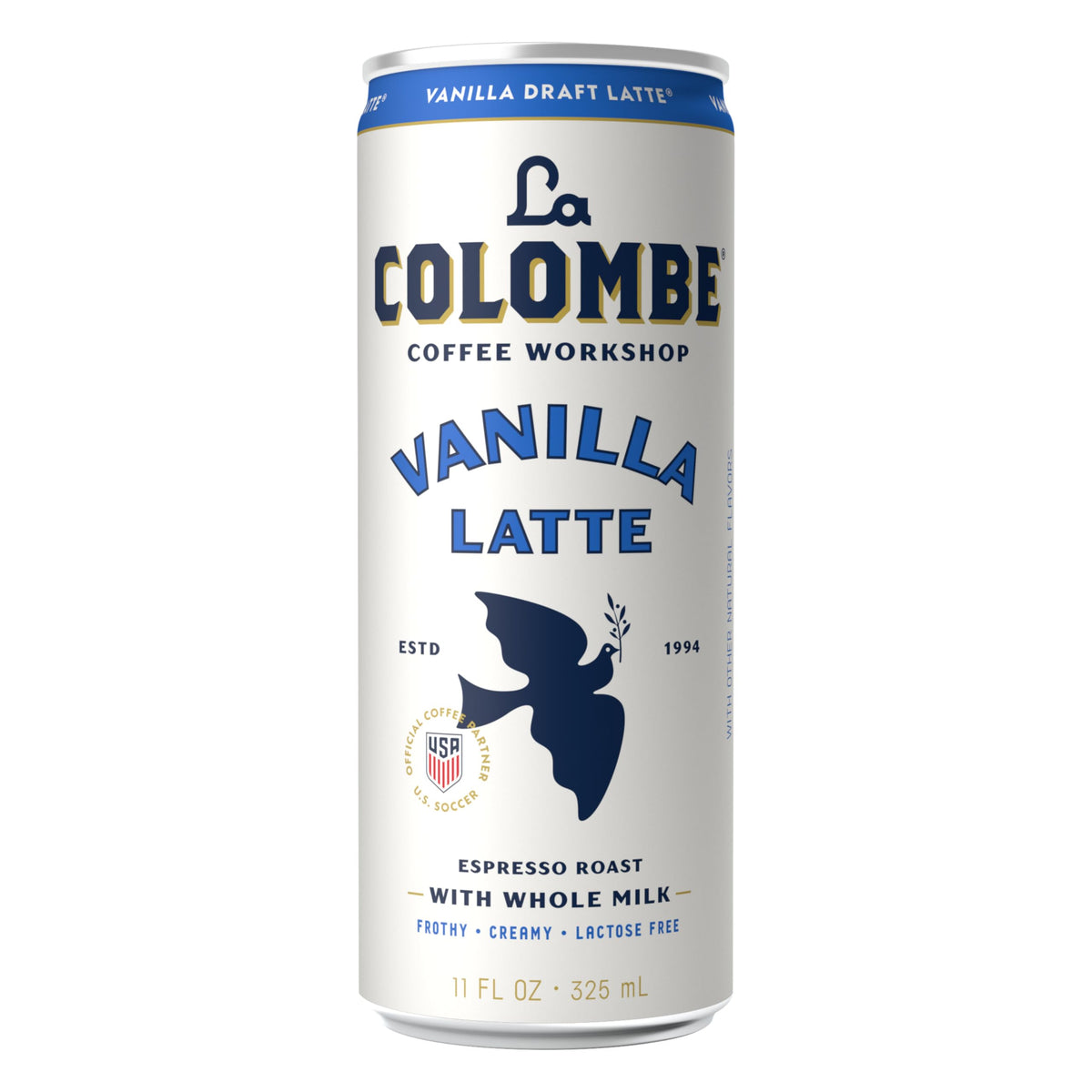 La Colombe Vanilla Draft Latte — 11 fl oz Cans (12 Pack) Cold Brew Coffeehouse Quality
