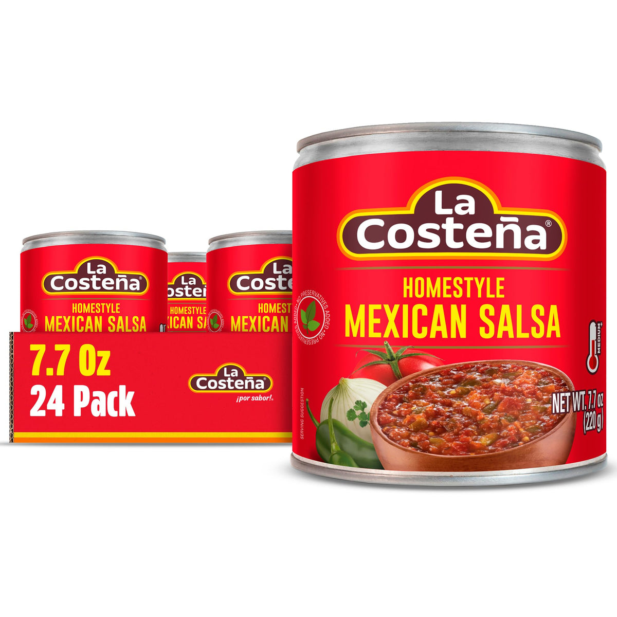 La Costeña Homestyle Mexican Salsa – Mild Green Salsa Verde, 7.76oz Can (24 Pack)