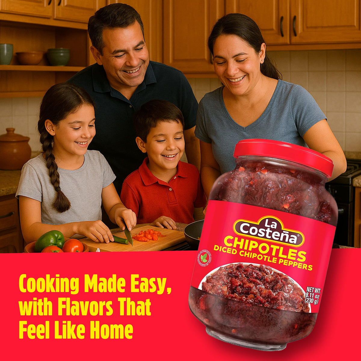 La Costeña Chipotle Peppers in Adobo – Diced Smoked Chiles for Tacos & Salsas (8.11 oz x12 Jars)