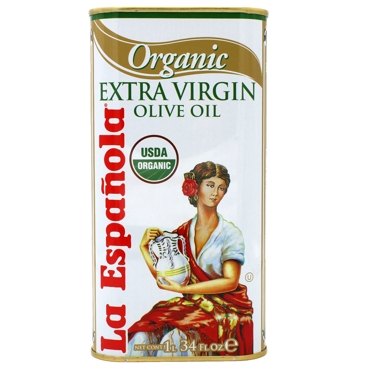 La Española Organic Extra Virgin Olive Oil – 34 oz | First Cold Pressed, Rich Fruity Flavor