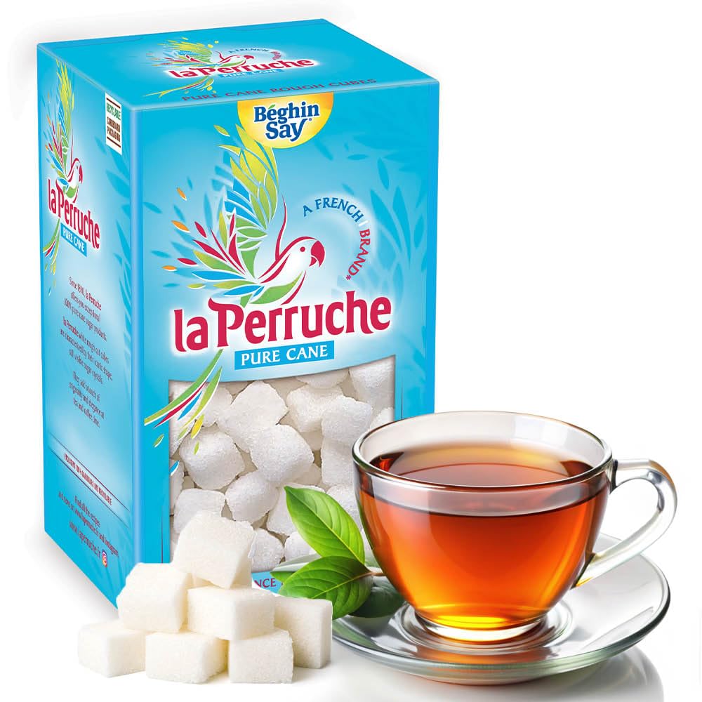La Perruche Pure Cane White Sugar Cubes – 2 x 750g Pack for Teas & Drinks
