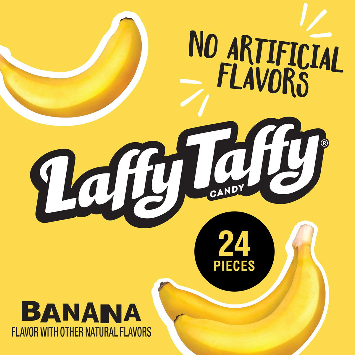 Laffy Taffy Banana Stretchy & Tangy Candy — 1.5 oz Bars (24-Pack)