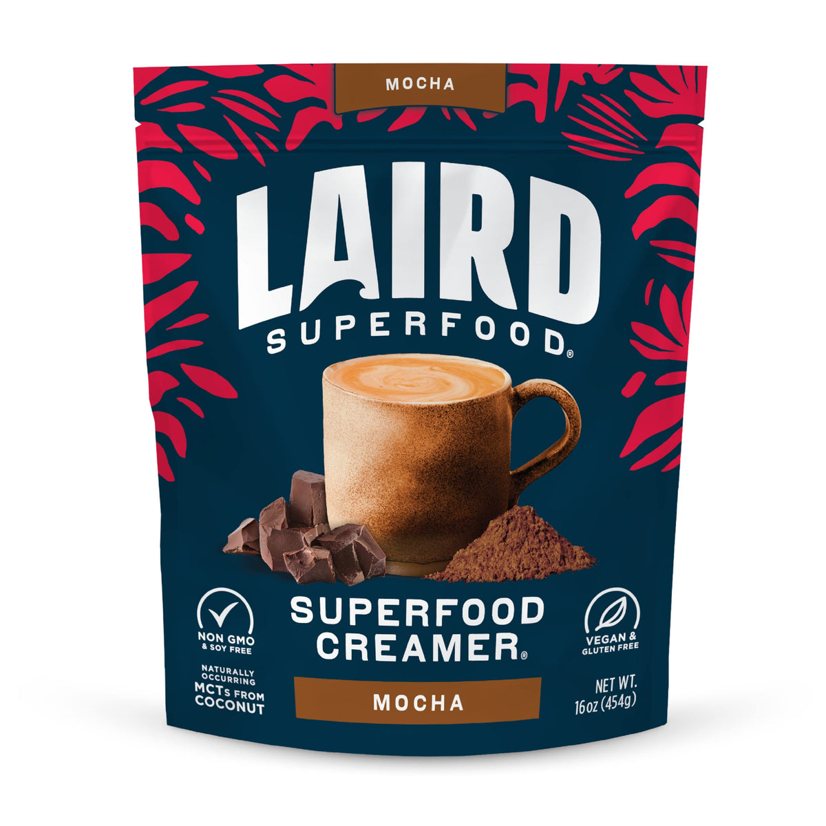 Laird Superfood Mocha Non-Dairy Coffee Creamer Powder – Shelf-Stable, Vegan & Gluten Free