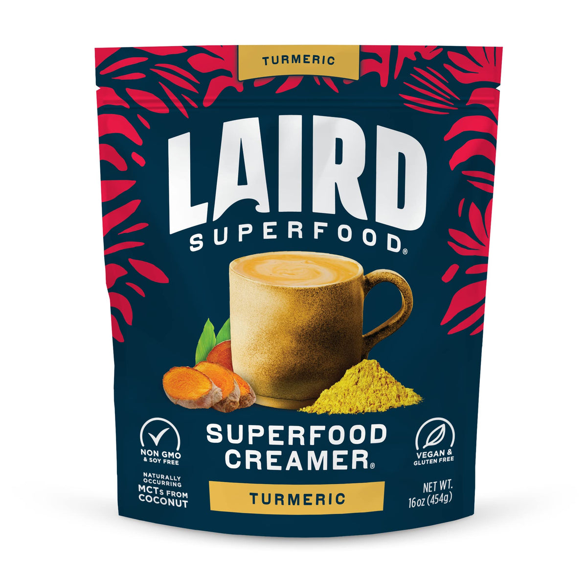 Laird Superfood Non-Dairy Turmeric Coconut Creamer – Vegan & Gluten-Free, 16 oz