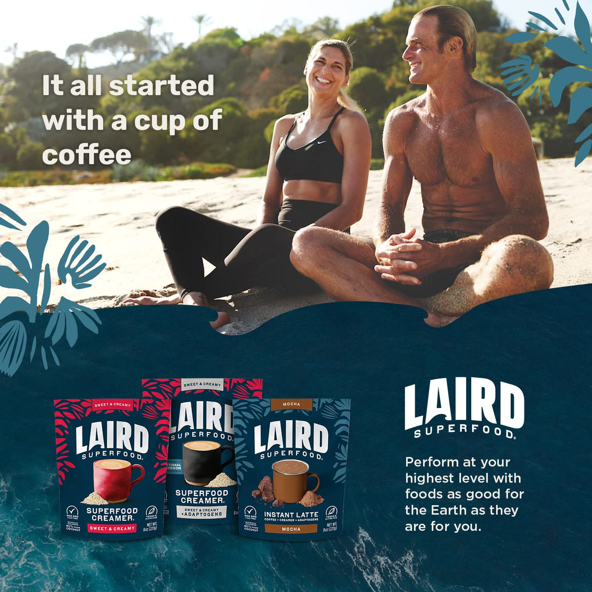 Laird Superfood Non-Dairy Turmeric Coconut Creamer – Vegan & Gluten-Free, 16 oz