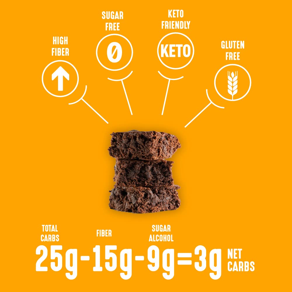 Lakanto Sugar Free Brownie Mix – Keto, Gluten Free, Monk Fruit Sweetened, 3g Net Carbs, Pack of 3