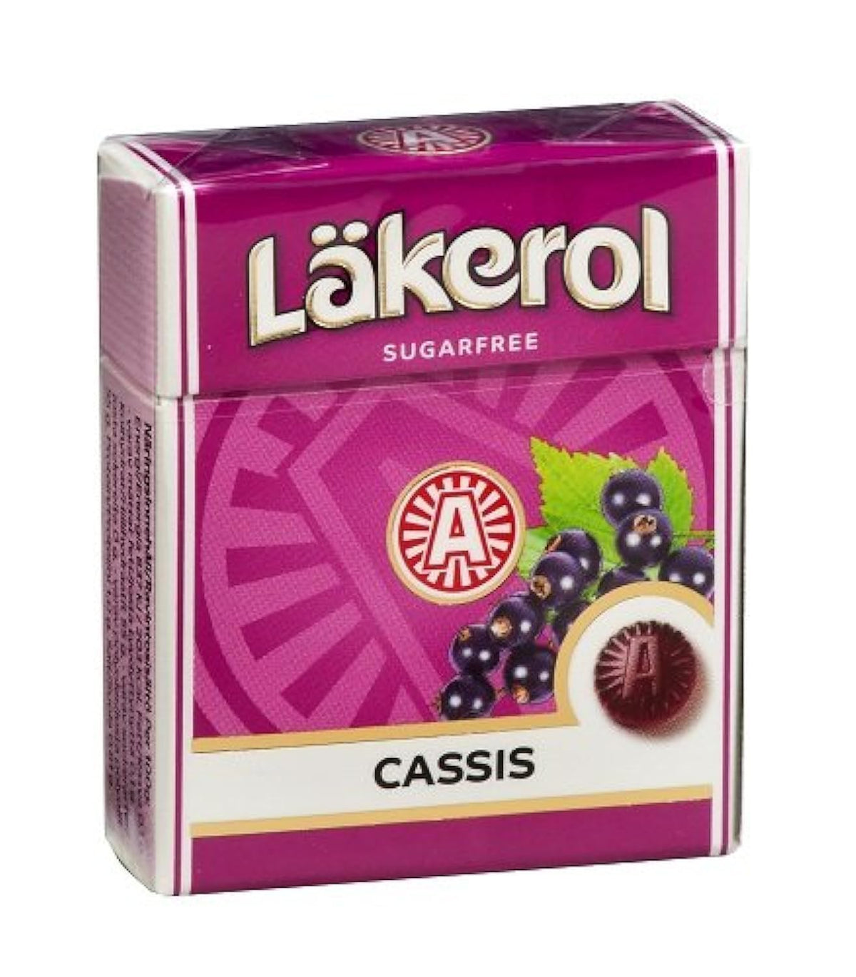 Lakerol Cassis Sugar Free Pastilles – Black Currant, 24-Pack