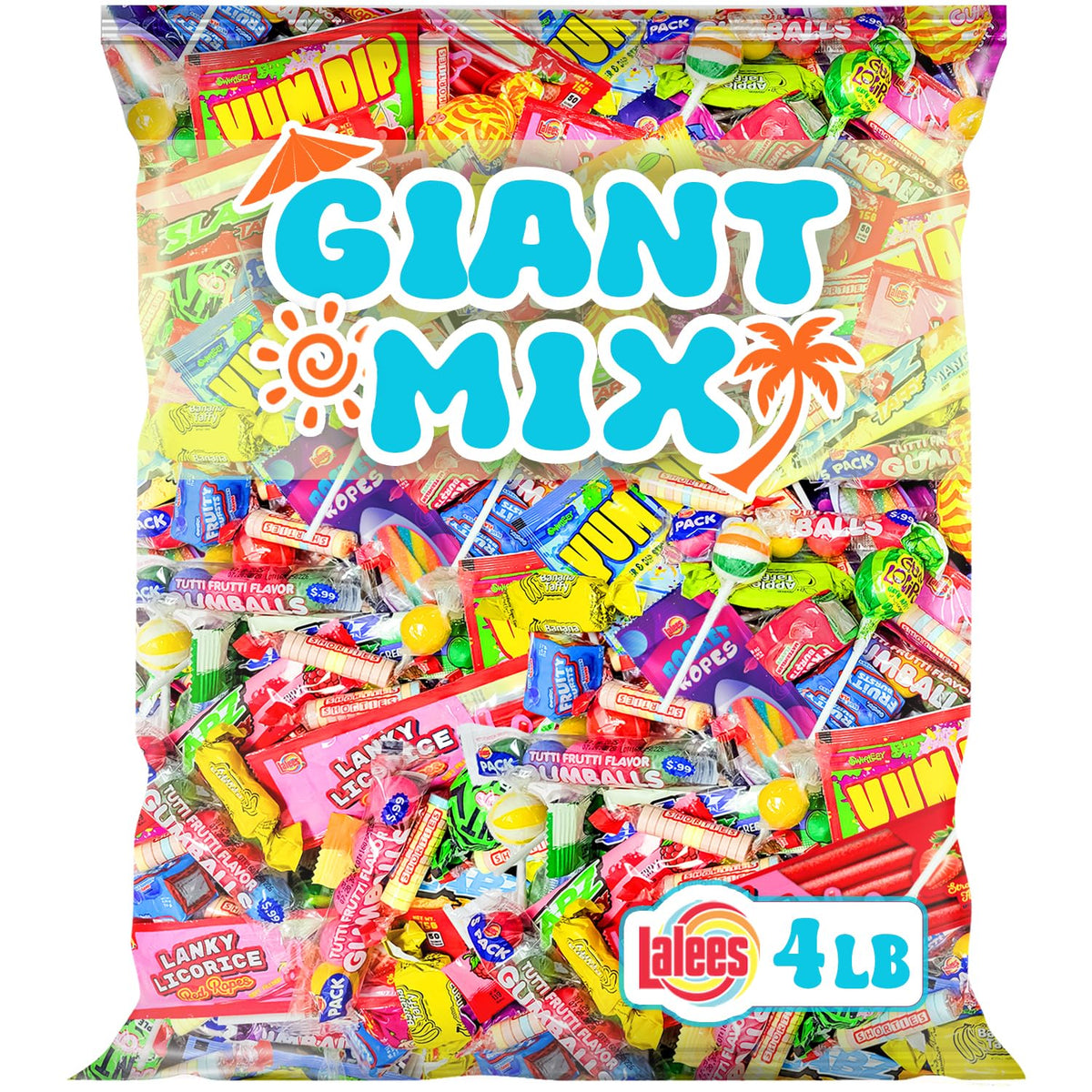 Lalees Pinata Candy – Assorted Individually Wrapped Candies, 4 lb Bulk