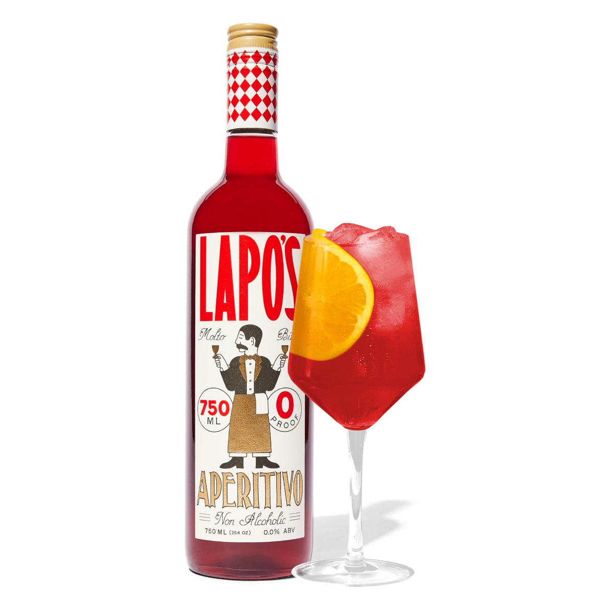 Lapo's Non-Alcoholic Aperitivo – Zero-Proof Citrus Spritz, Gluten-Free (750 ml)