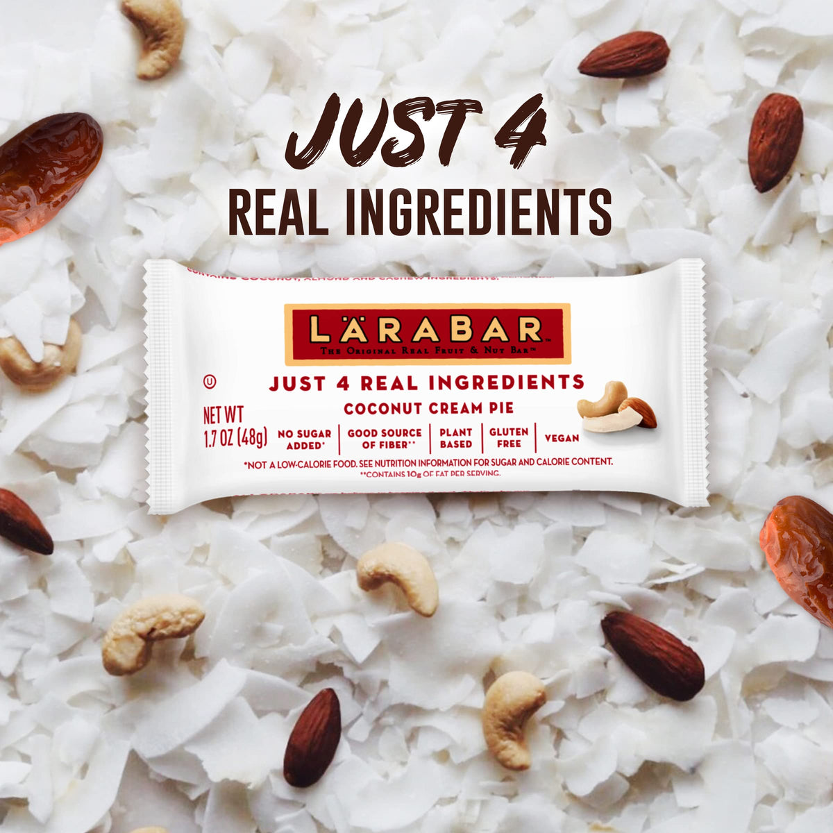 LÄRABAR Coconut Cream Pie Bars – Gluten Free & Vegan, 16 Count (27.2 oz) | Larabar